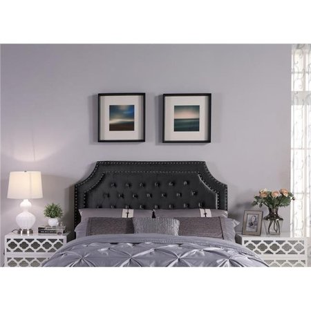 CHIC HOME Chic Home FHB9023-US Full & Queen Size Modern Transitional Leda Headboard - Black - 53.25 x 61.5 x 4 in. FHB9023-US